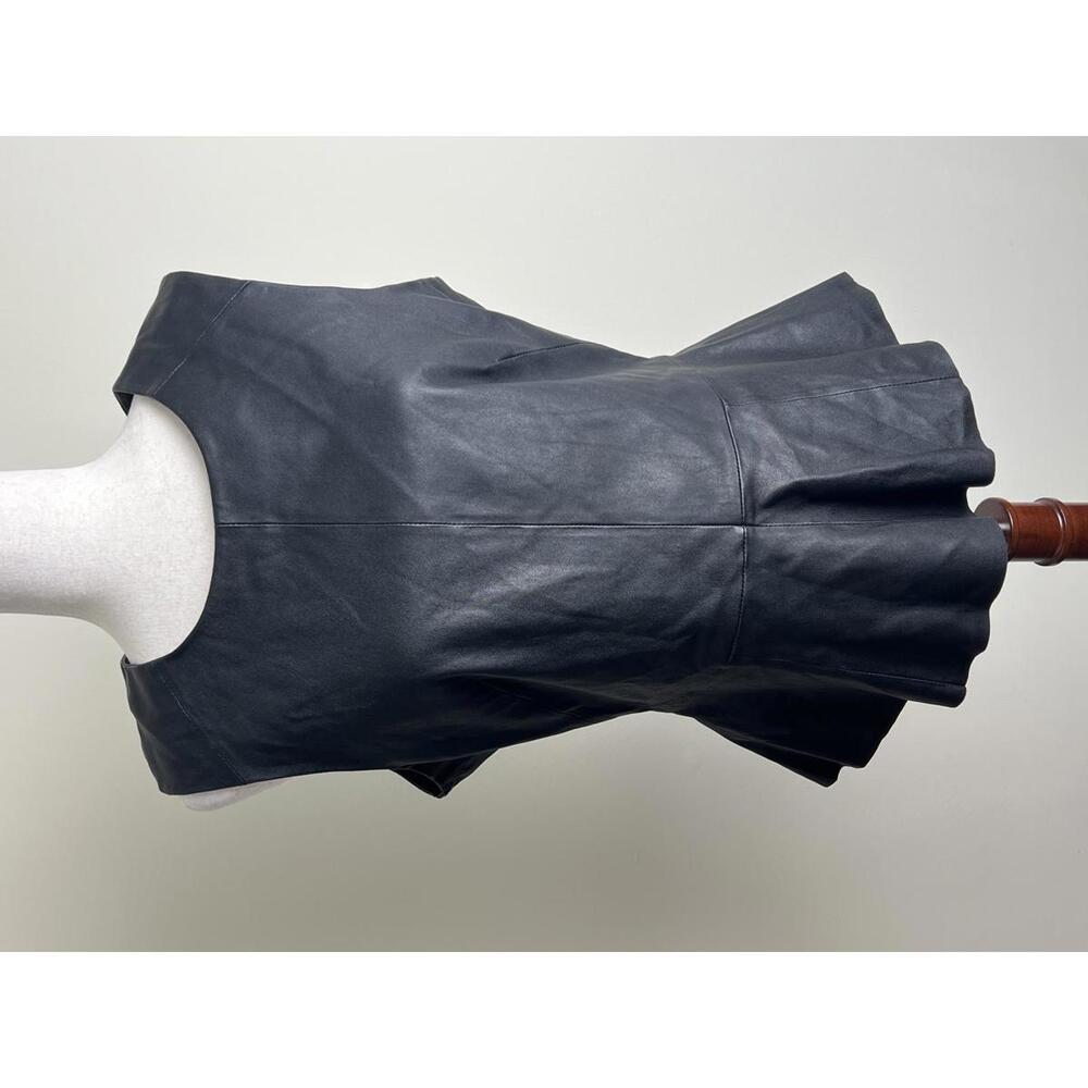 Neiman Marcus Genuine Leather Peplum Top NWT Black Size L